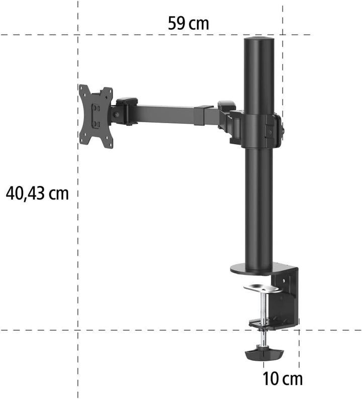 Hama Monitorhalterung für 1 Monitor 13 – 35 Zoll (Monitorhalter höhenverstellbar bis 40 cm, schwenkb