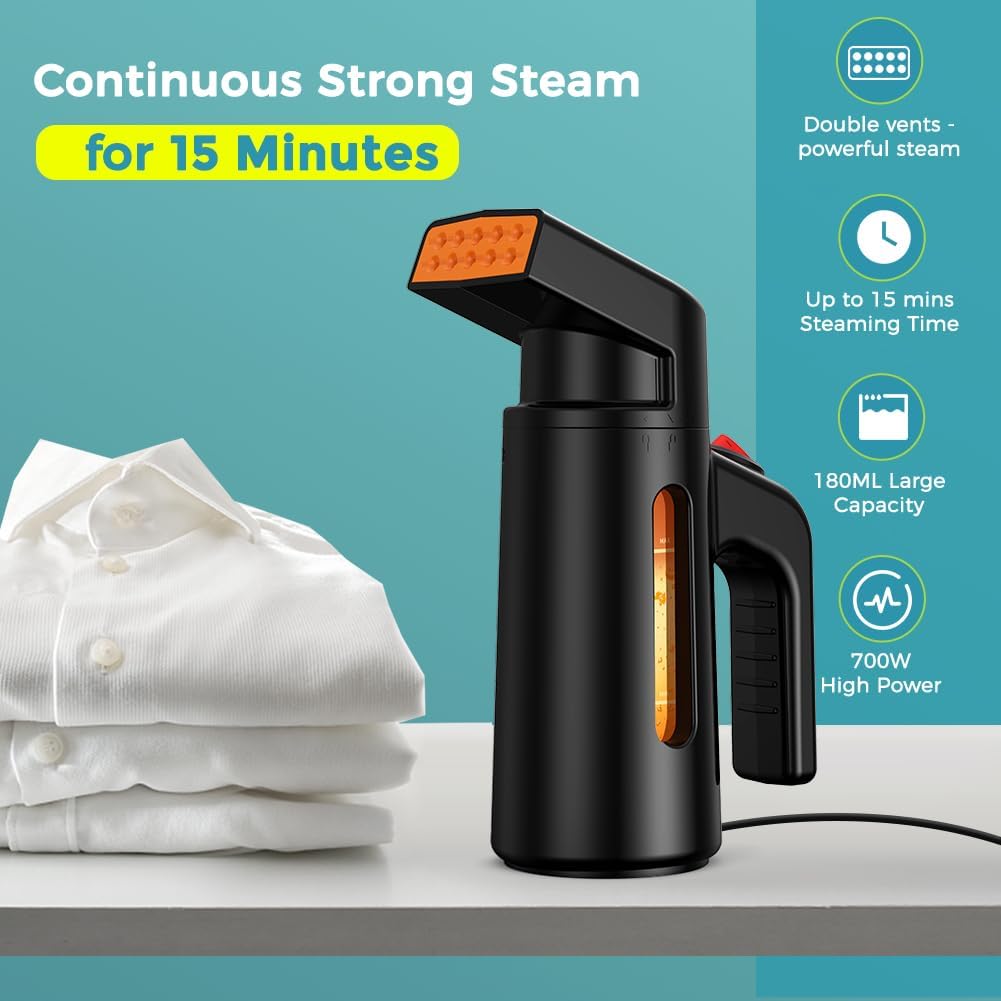 Steamer Dampfglätter Reise 700W, 40S Schnelles Aufheizen Dampfbügeleisen, Handbügeleisen, Leicht Ver