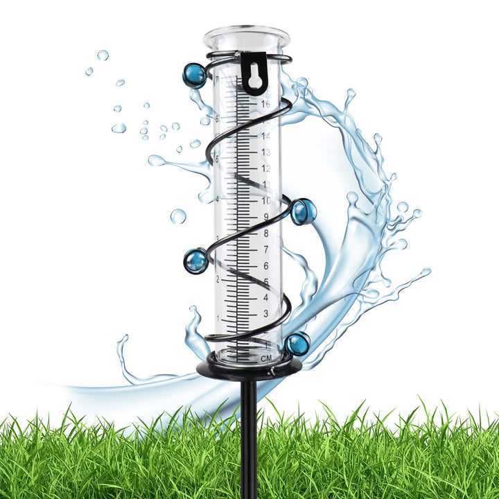Regenmesser, Regenmesser Frostsicher mit Metallständer, Gut Ablesbar, Gartenzubehör, für Aussenberei