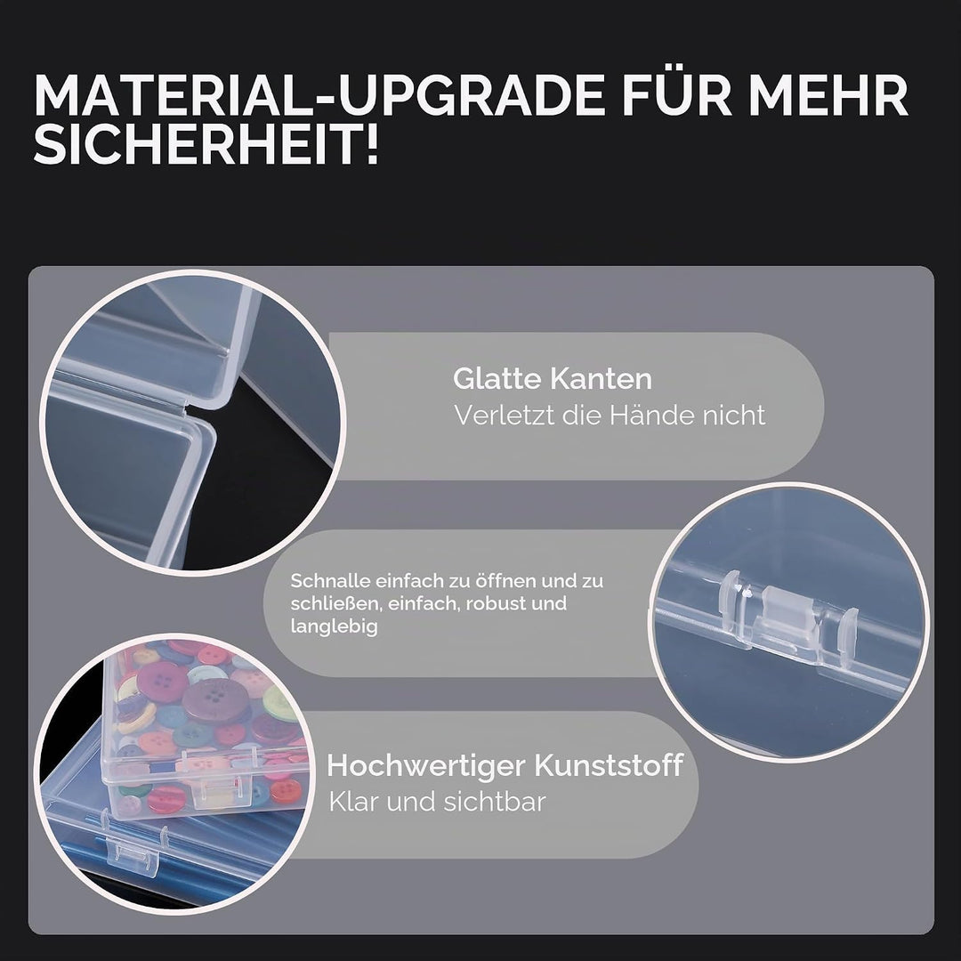 LJY 28 Stück gemischte Grössen, rechteckig, leer, Kunststoff, Aufbewahrungsbehälter mit Deckel für k
