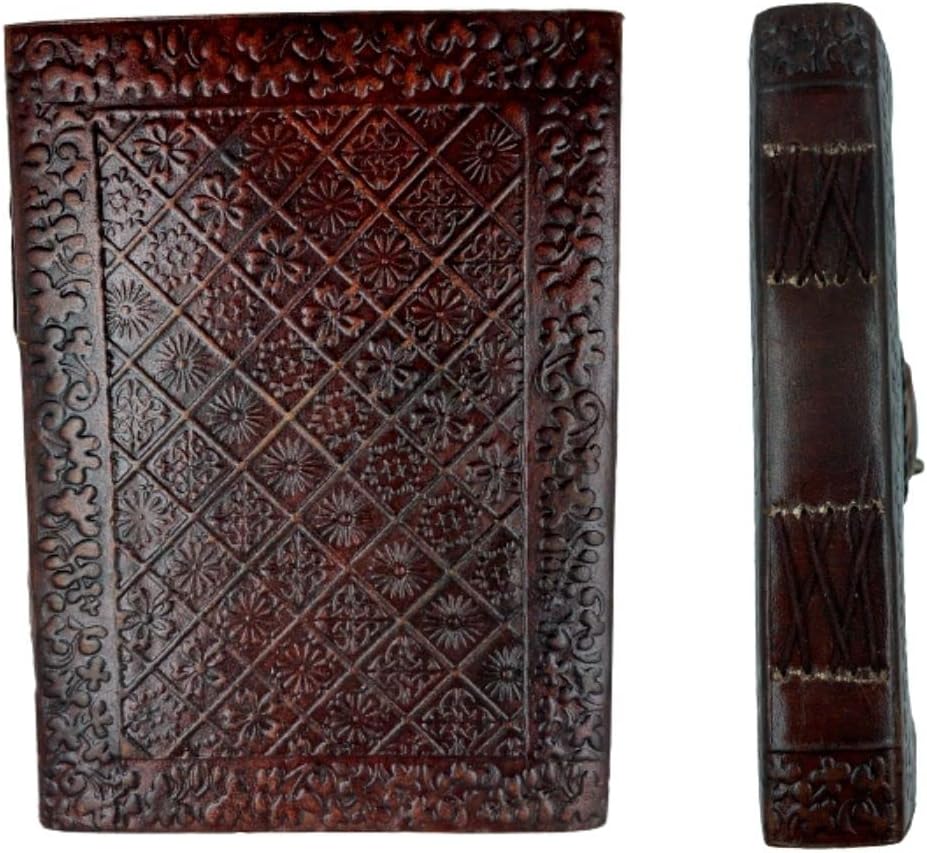 OVERDOSE Lapisstein-Tagebuch mit Messing-C-Schloss – handgefertigtes Deckle Edge Vintage Paper Leath