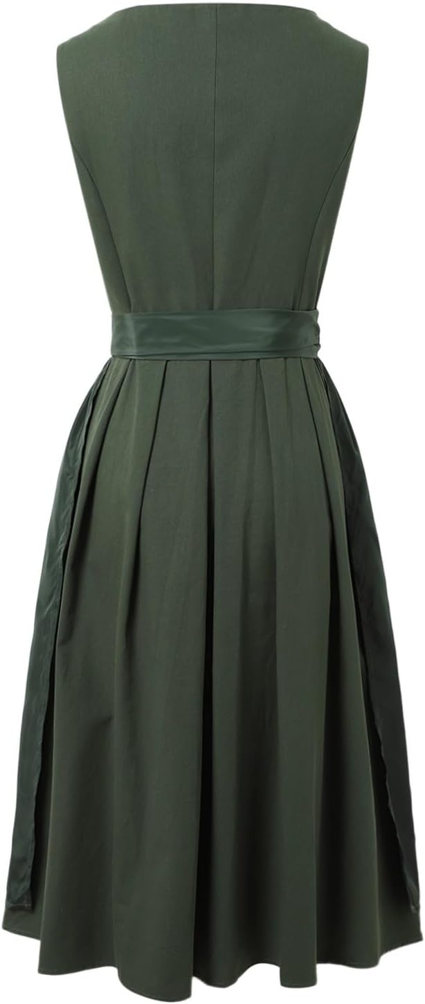 Dirndlkleid Damen Dirndl Midi Trachtenkleid Oktoberfest Trachtenmode Trachtenrock Cocktailkleid Spit