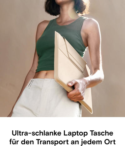 MOFT Laptop Hülle Tasche & Laptop Ständer für 13-14 Zoll Notebook, Laptoptasche aus Kunstleder mit 2