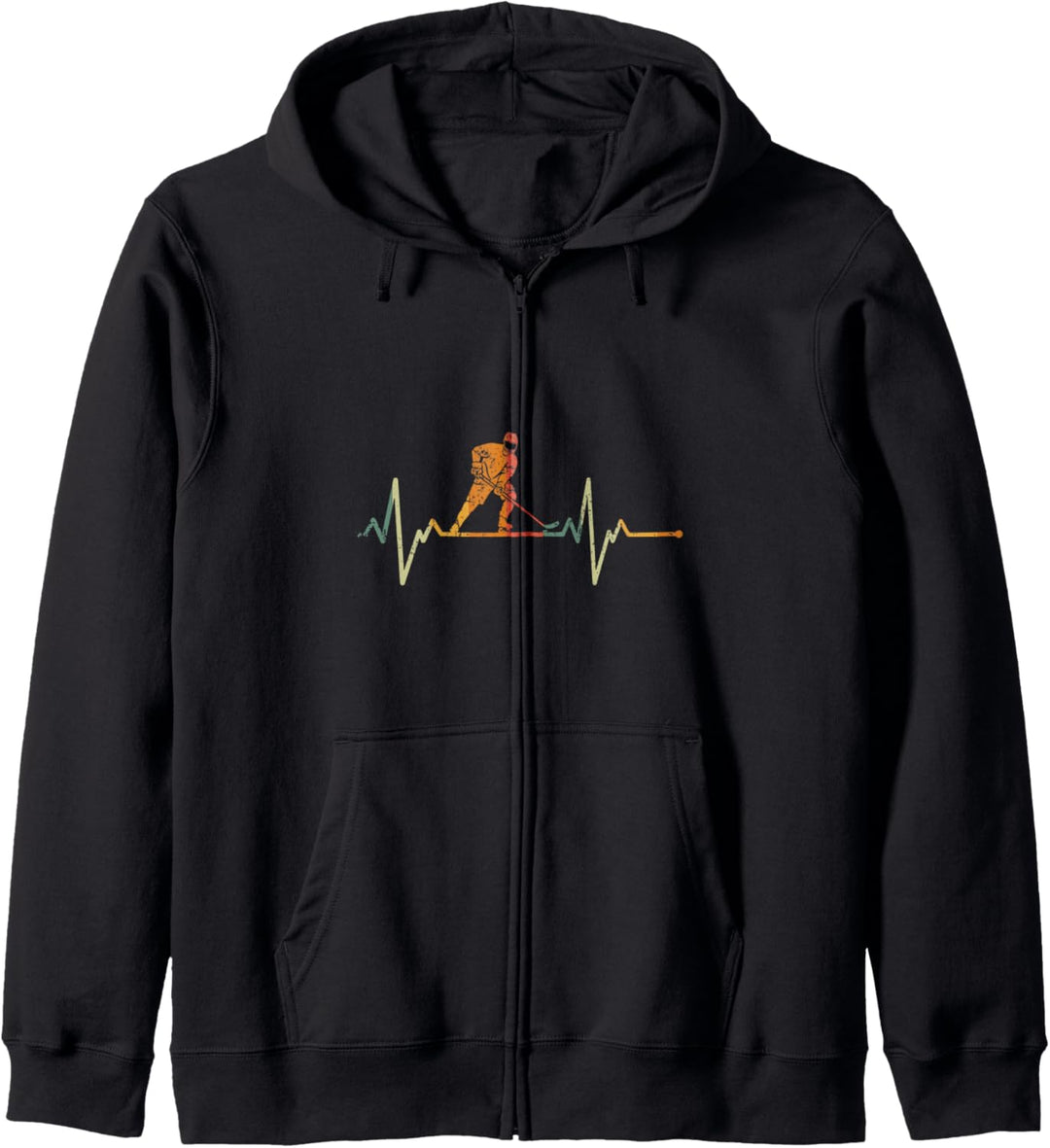 Vintage Eishockeyspieler Geschenk Herzschlag Eishockey Kapuzenjacke