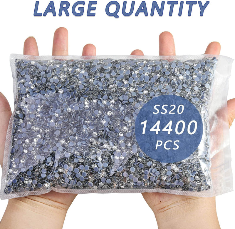 BEADSLAND Hotfix Strasssteine Bulk, 14400 Stück Kristall Hotfix Strasssteine zum Basteln Kleidung DI