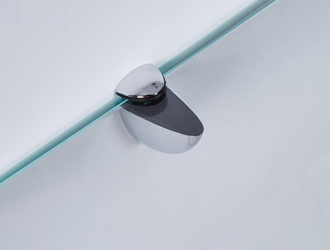 Euro Tische 100cm Glas Wandregal Klarglas, Glas Regal für Badezimmer, Klarglas Duschregal mit 6mm ES