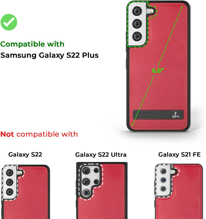 Snakehive Metro Lederhülle für Samsung Galaxy S22 Plus || Echtleder Handyhülle mit Standfunktion ||