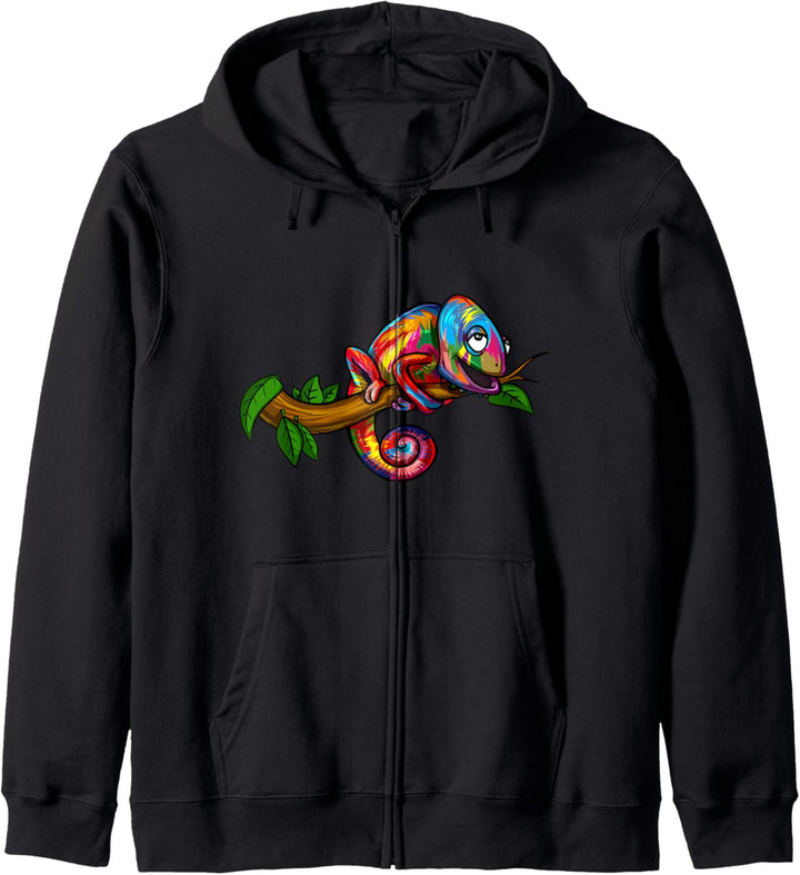 Chamäleon Eidechse Regenbogen Kapuzenjacke