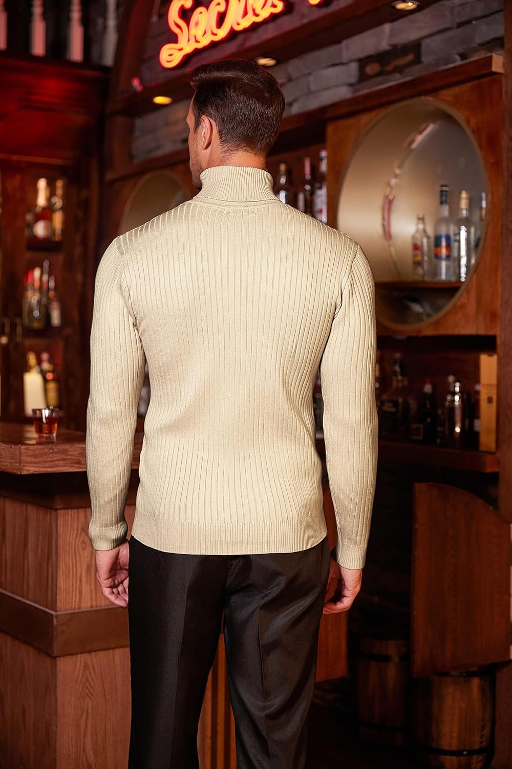 COOFANDY Herren Rollkragenpullover Feinstrick Pullover Langarm Winter Pullover Slim fit Warm Rollkra