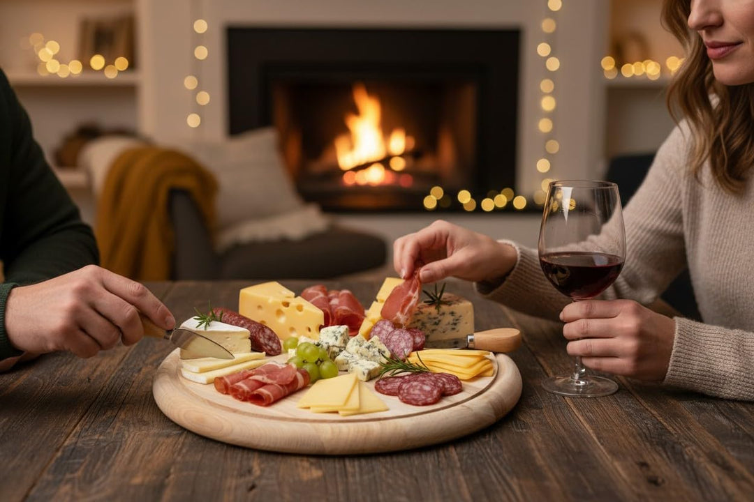 LS-LebenStil Holz Fleischteller 25cm Rund Nachhaltig 4er Set Birke FSC Schneidebrett mit Saftrille B
