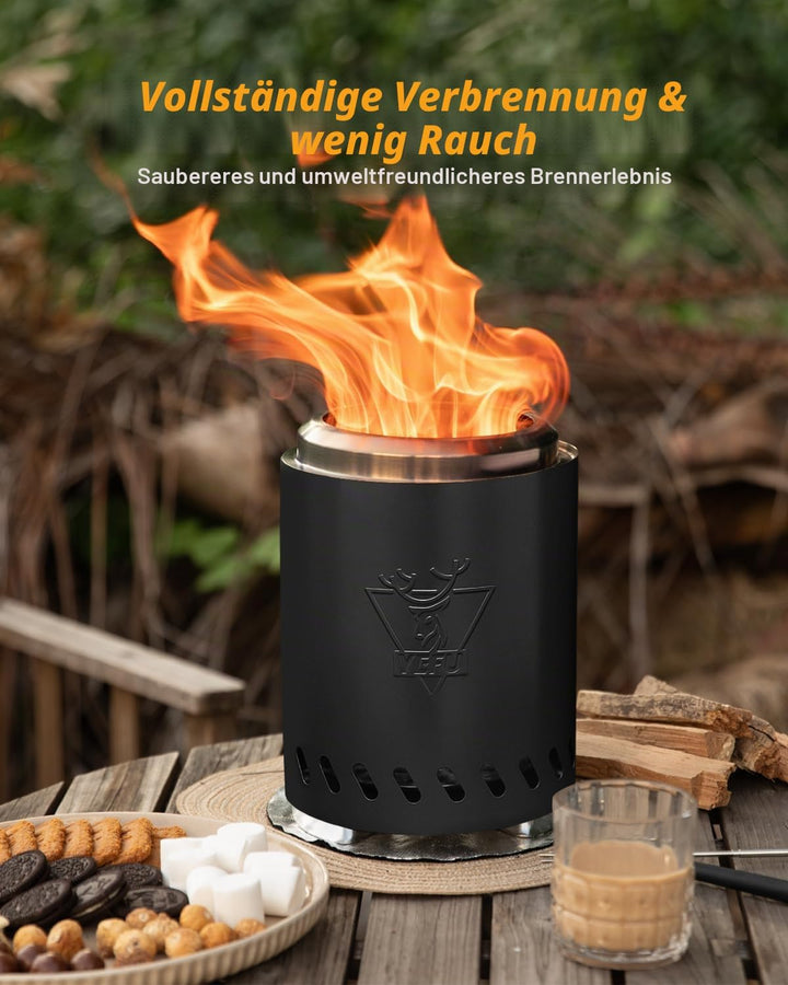 Generic Rauchfreie Feuerstelle,Tischfeuerstelle Feuerstelle Rauchfrei Campingkocher für den Aussenbe
