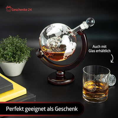 Whisky Karaffe Globus | Whiskey Geschenke für Männer | Weihnachtsgeschenke für Männer | Globus Dekan