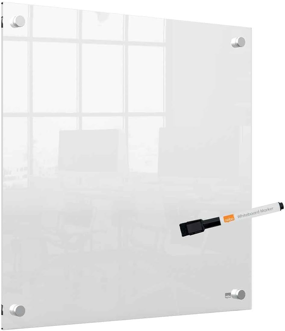 Nobo Mini-Whiteboard für die Wandmontage, Modernes Memo-Board, Trocken Abwischbares Acrylglas, Rahme