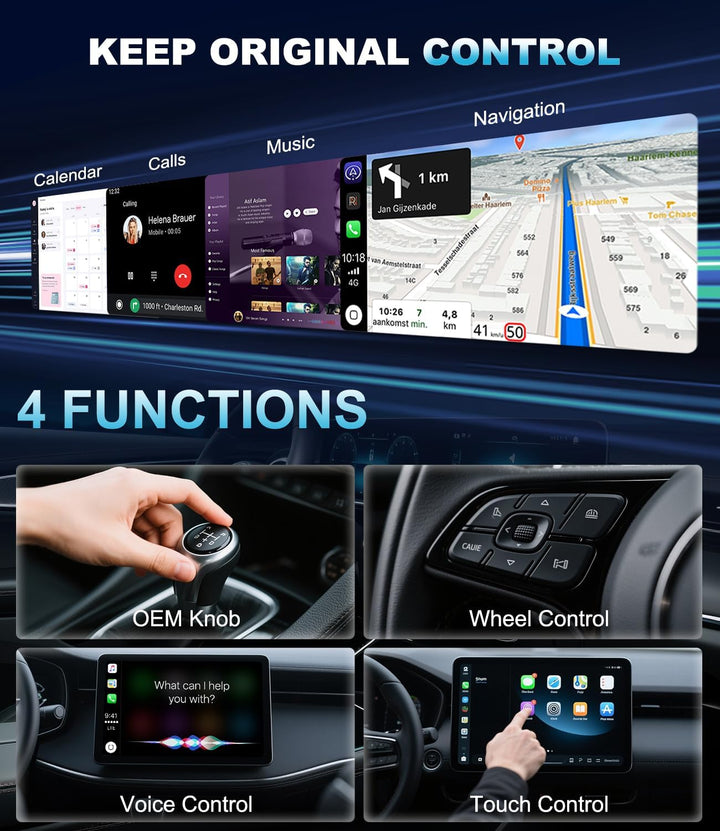 CarPlay Wireless Adapter für iPhone – Upgrade auf kabelloses CarPlay, Plug & Play, USB/Type-C, Mini