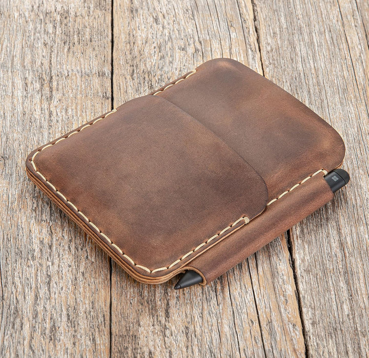 Leder Tasche für Microsoft Surface DUO 2 mit PEN Tasche (für Duo 2 mit Bumper, Braun) für Duo 2 mit