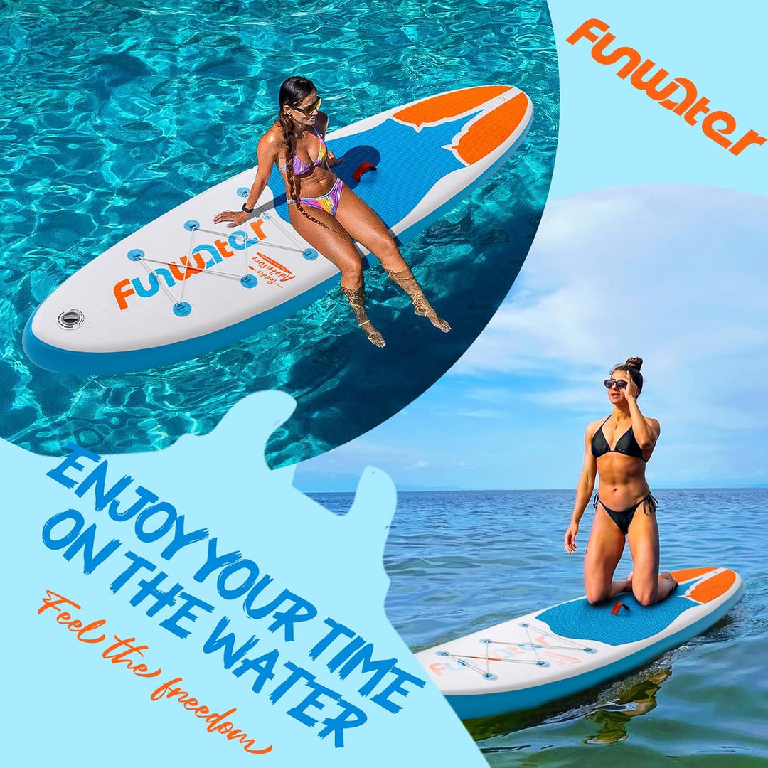 FunWater Aufblasbares Stand Up Paddle Board Surfbrett SUP Komplettes Paddleboard Zubehör Verstellbar