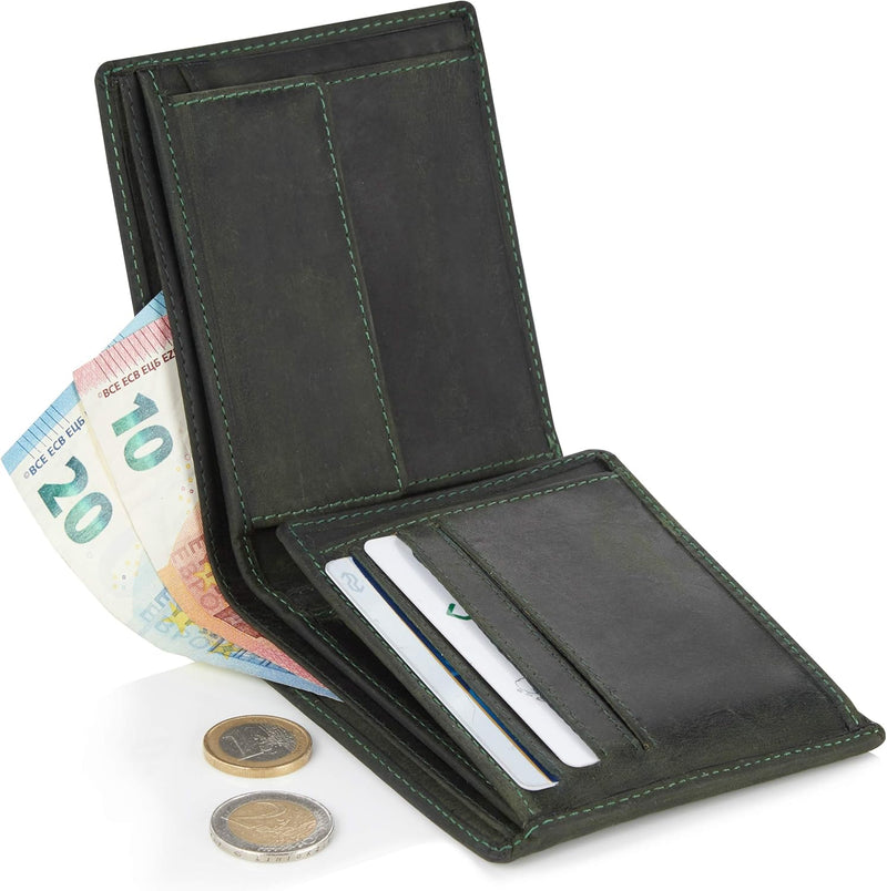 Visconti Trifold Leder Herren Geldbörse Hunter Wallet (701) RFID (Grün (Green)), Grün (Green)