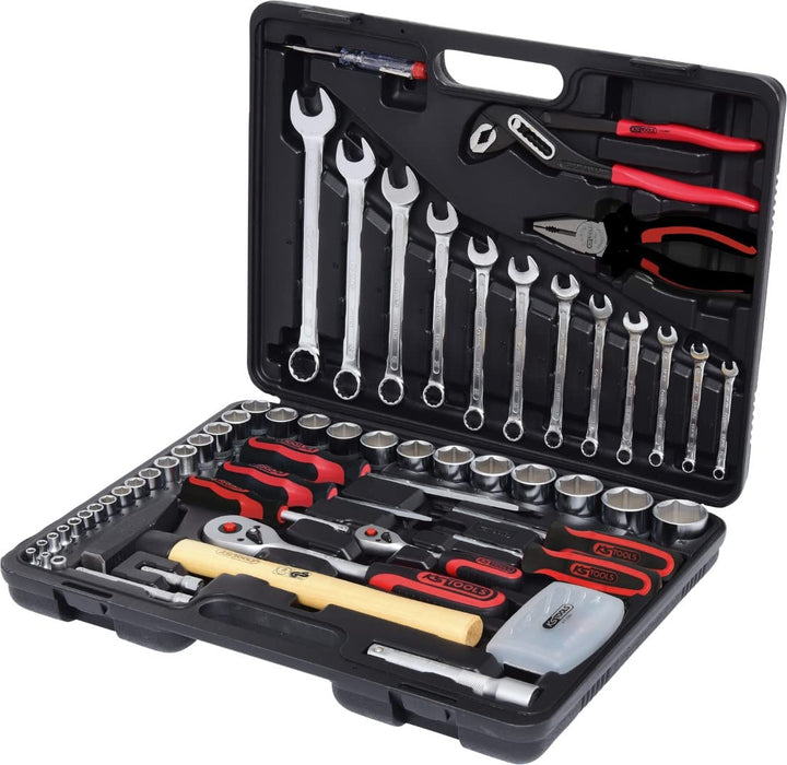 KS Tools 911.0688 1/4 Zoll + 1/2 Zoll Werkzeug-Satz | inklusive 2 Umschaltknarren, 45-Zahn | matt sa