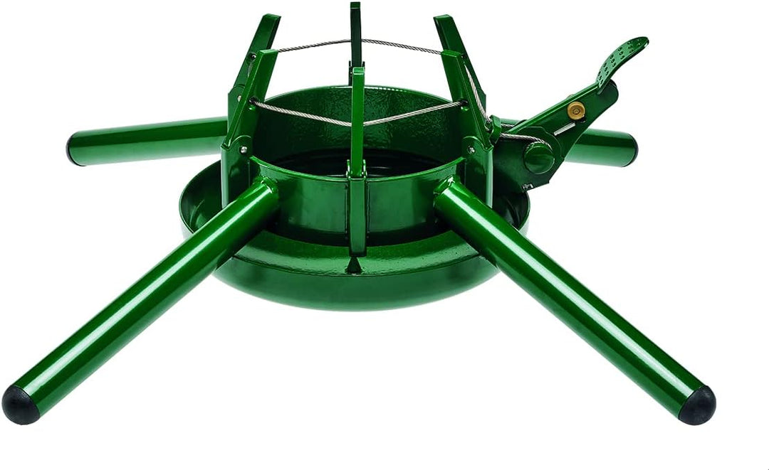 KRINNER® Weihnachtsbaum Christbaumständer Montana Stahl für grosse Bäume grün inkl. Fusspedal- und E