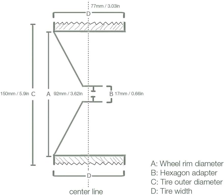 KEEDA 1/8 RC Truck Reifen und Räder, 150mm Reifen 17mm Sechskant Felgen für 1:8 Redcat Rovan HPI E-M
