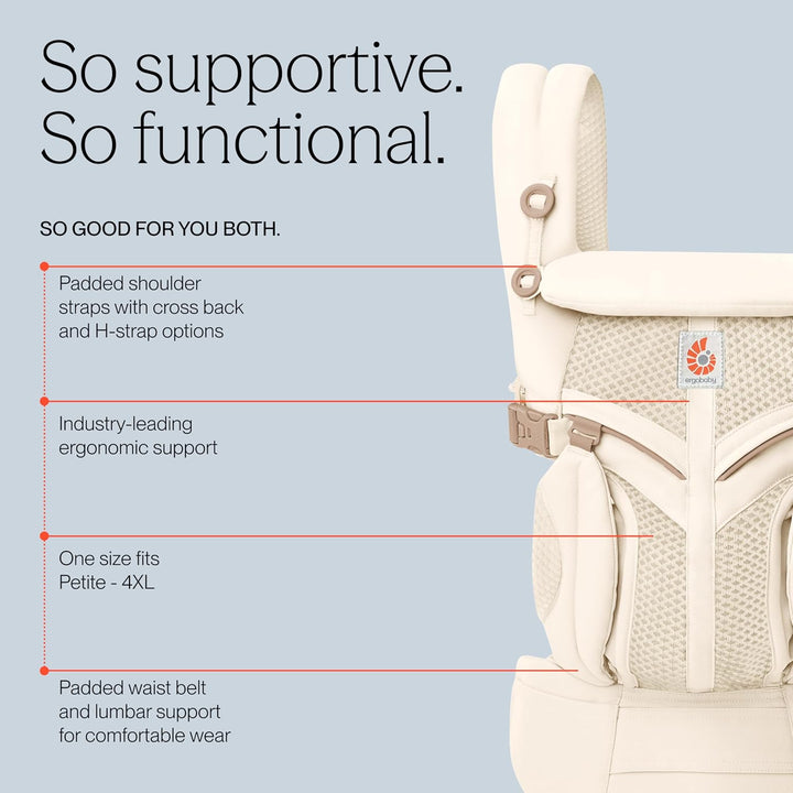 Ergobaby Babytrage für Neugeborene ab Geburt, Baby Tragesystem Omni Classic Mesh, Baby-Tragetasche B
