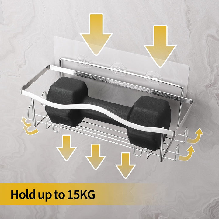ALOCEO Duschablage ohne Bohren 3 Stück, Rostfrei Dusch Organizer, Shampoo Halterung für Dusche, Silb