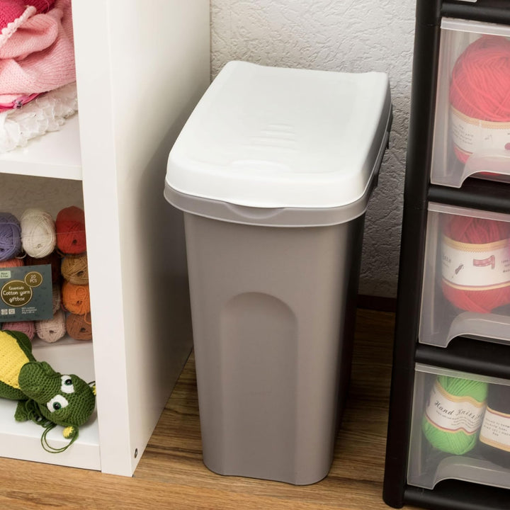 3x 15L Mülleimer Küche gelb grün weiss, Mülleimer 3 Fächer, Mülltrennsystem 3fach, Mülltonne, Abfall
