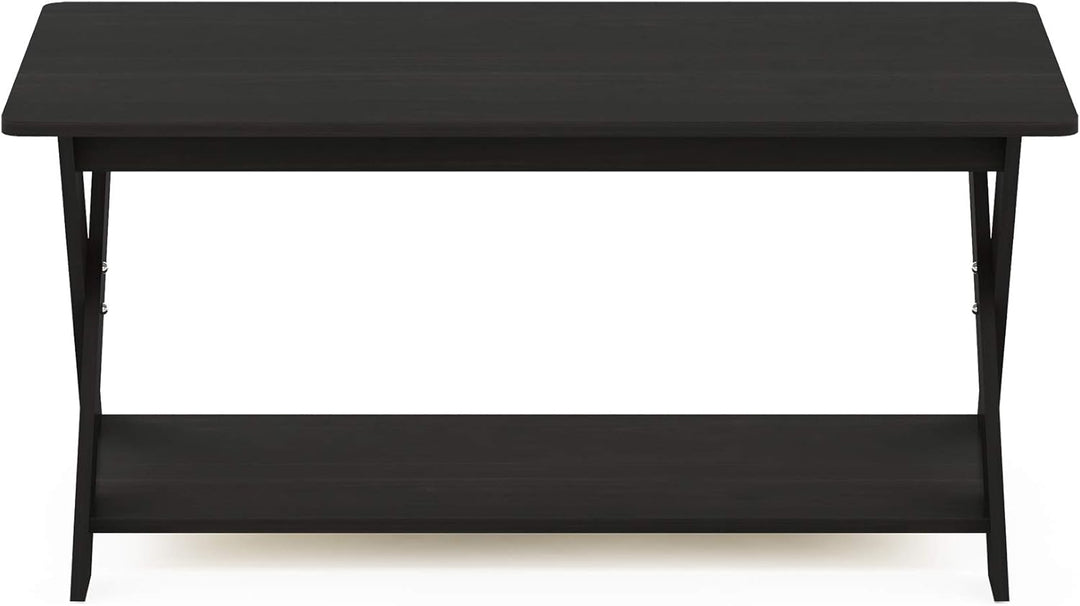 Furinno Couchtisch mit Kreubeinen, holz, Espresso, 50 x 89.9 x 40.59 cm, Espresso