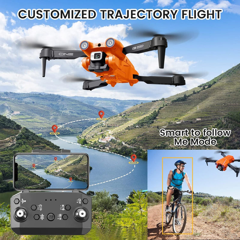 Mingfuxin Faltbare Drohne mit Kamera für Anfänger, RC Quadcopter Drohne mit App WIFI FPV Live-Video,