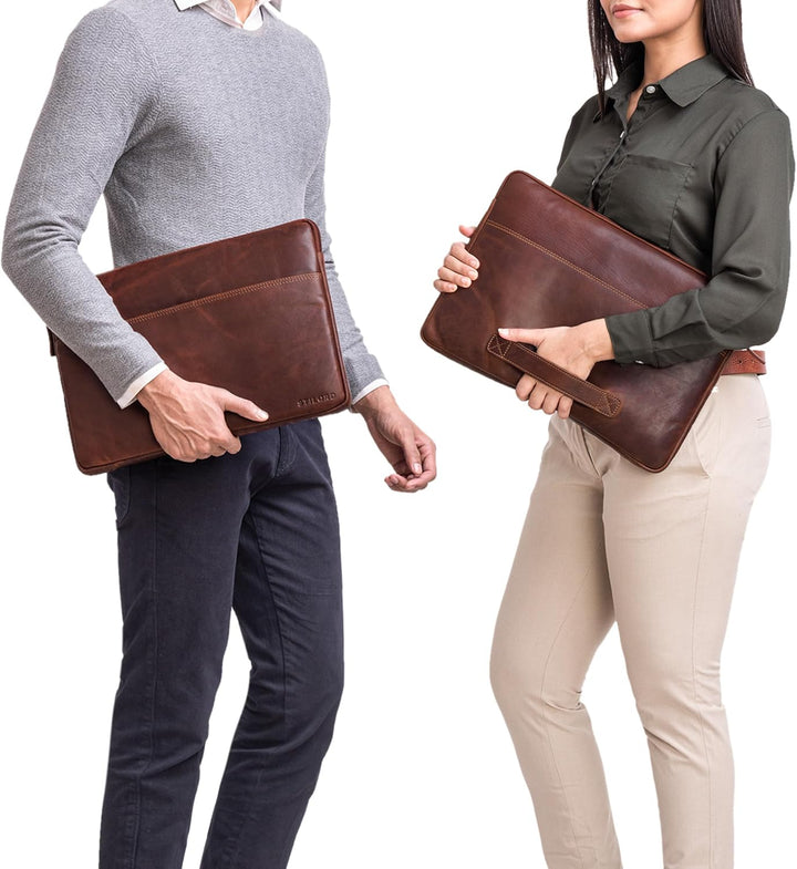 STILORD Murphy Laptoptasche 15.6 Zoll Leder Vintage Sleeve ideal als MacBooktasche 16 Zoll Laptop Hü