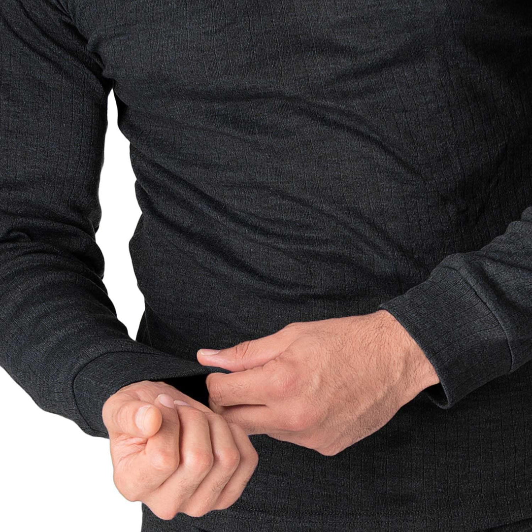 Black Snake® Thermounterhemd Thermounterwäsche Sport Unterhemden Herren 2 Stück Langarm 4XL Anthrazi