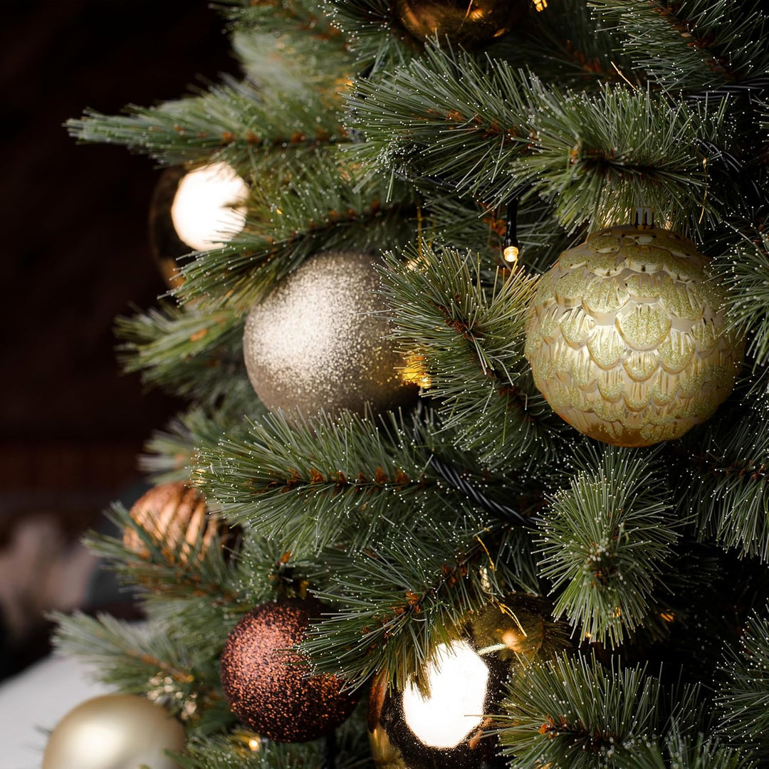 Busybee weihnachtskugeln gross 16 Stücke 10CM Ornamente für Weihnachtsbaum Champagner Christbaumkuge
