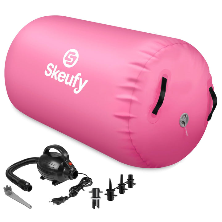 Skeufy Air Matte Track, Aufblasbare Gymnastik Yoga Air Matte Roll mit Elektrischer Luftpumpe, Airrol