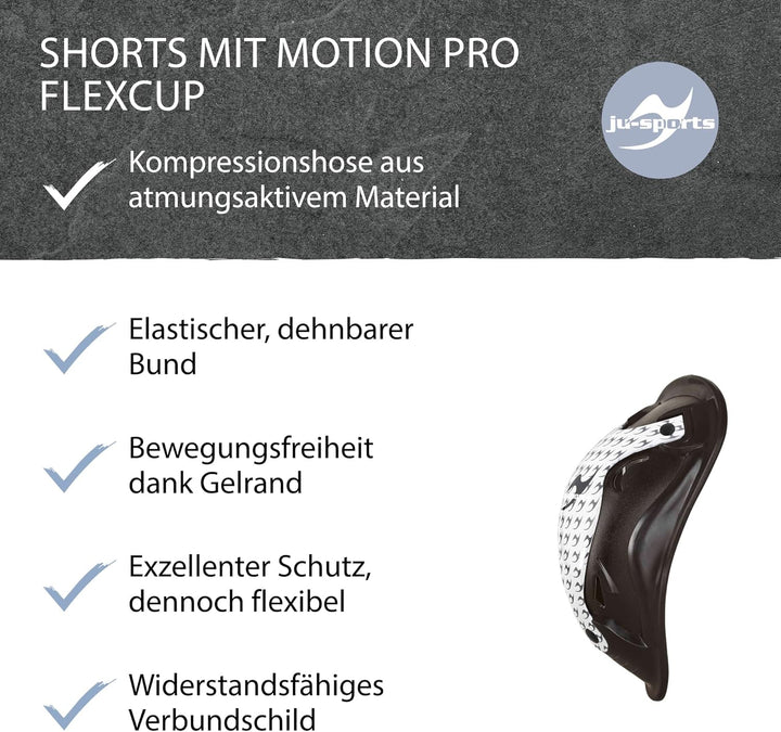Ju-Sports Tiefschutz Base Supporter + Motion Pro Flexcup - Belüftete vorgeformte Tasche für Cup aus