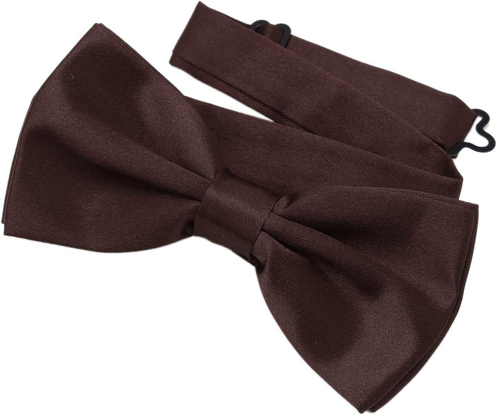 DonDon 10er Set Herren Fliege 12 x 6 cm gebunden und längenverstellbar Braun, Braun