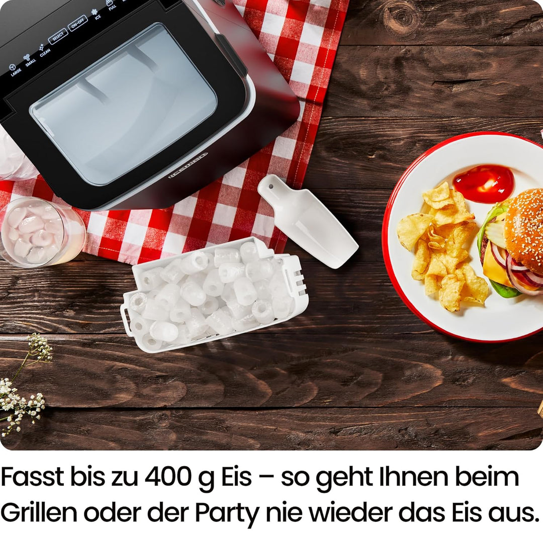 Chefman | Iceman Dual-Size Eiswürfelmaschine - Tragbare Eismaschine, grosse und kleine Eismaschine m