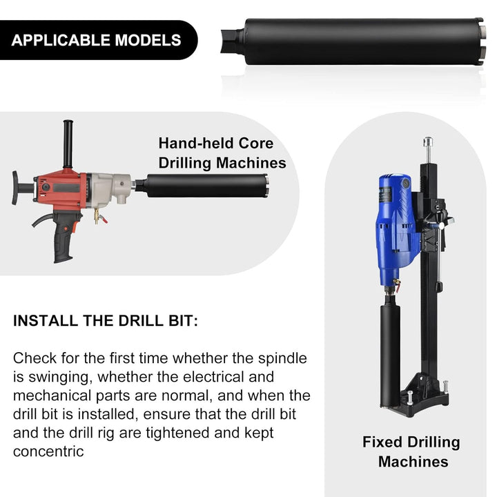 CPROSP 1¼" UNC Diamantbohrkrone mit SDS PLUS Adapter, Kernbohrkrone DM 110mm, L 420mm, Kernbohrer fü
