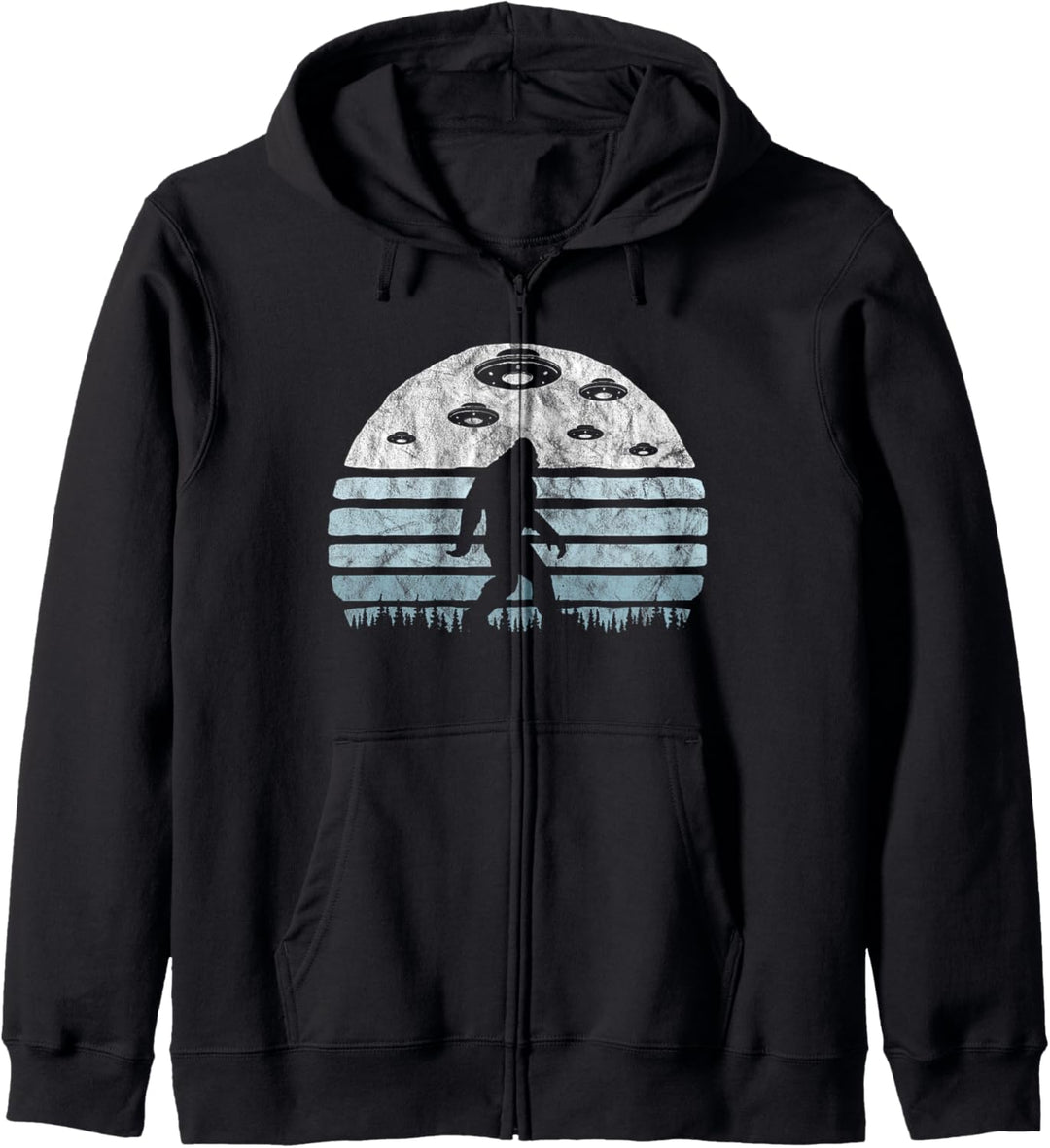 Bigfoot UFO Abduction - Vintage BELIEVE Retro Alien Graphic Kapuzenjacke