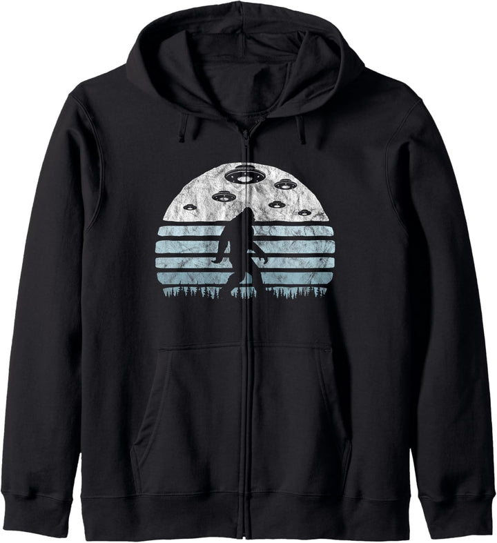 Bigfoot UFO Abduction - Vintage BELIEVE Retro Alien Graphic Kapuzenjacke