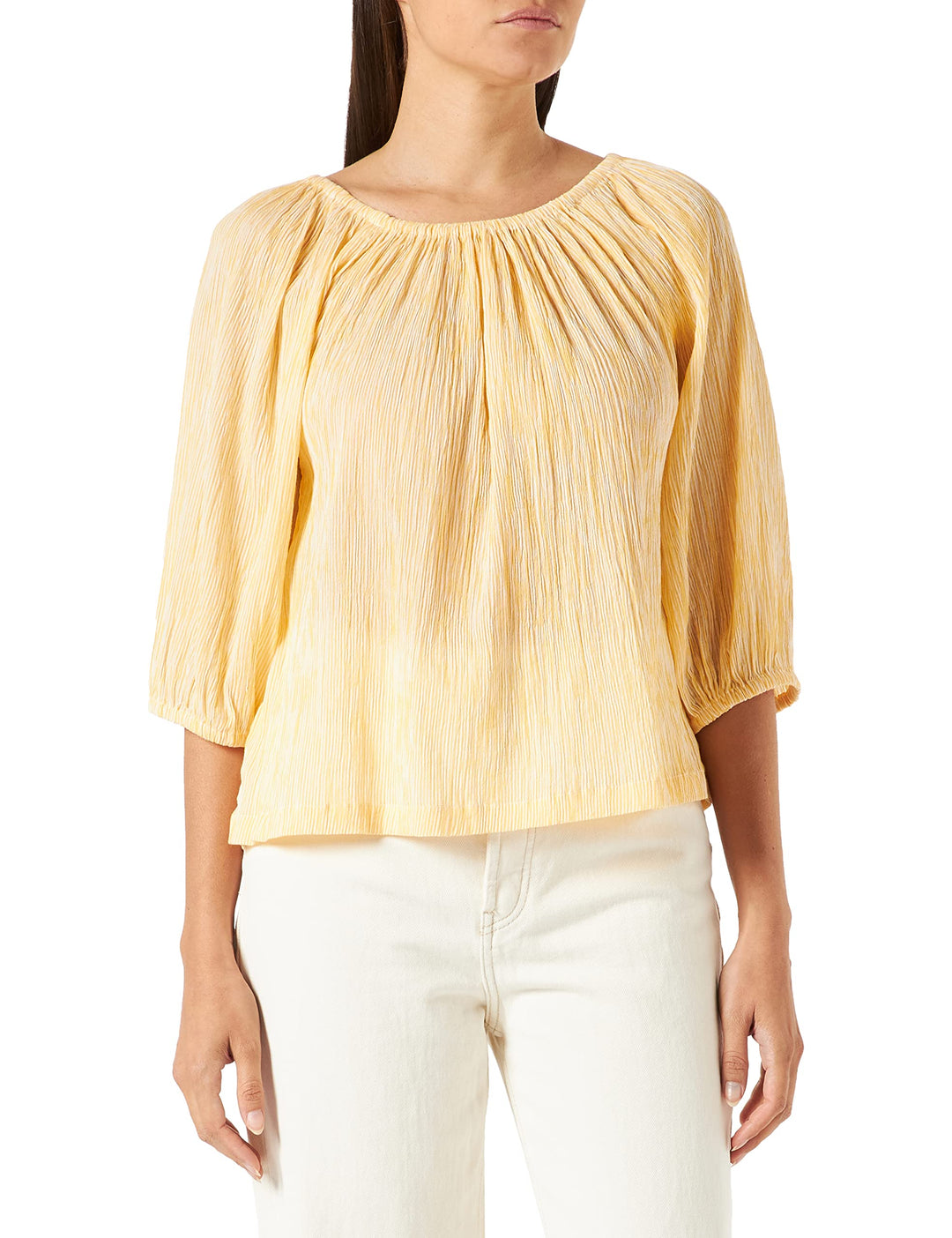 PART TWO Damen Ingeborgpw Bl Blouse Relaxed Fit Bluse 40 Amber Yellow Stripe, 40 Amber Yellow Stripe