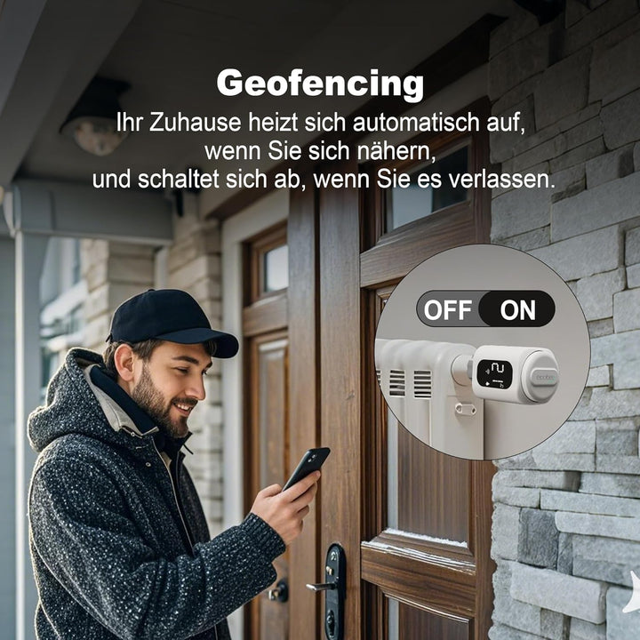 ECOBAY WiFi Heizkörperthermostat, kein Hub erforderlich, smartes TRV, kabelloses Heizungsthermostat,