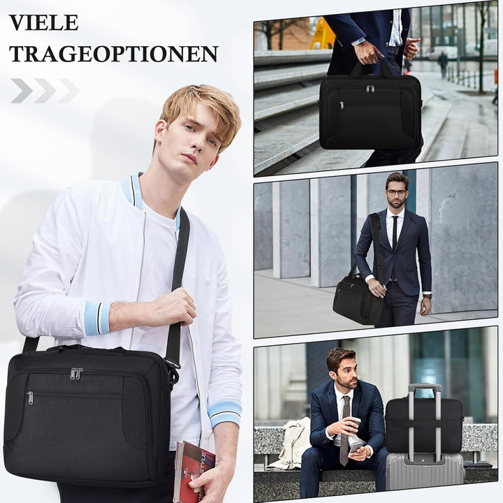 RAINSMORE Laptoptasche 17 Zoll Aktentasche Arbeitstasche Herren Business Taschen Notebooktasche Comp