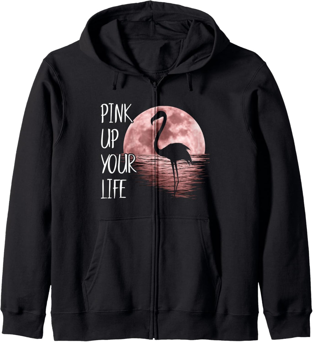 Fancy Rosa Vollmond Pink Up Your Life Flamingo Kapuzenjacke