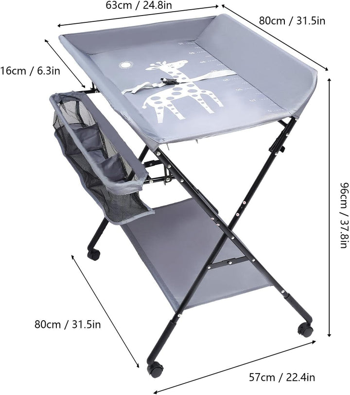 Baby Wickeltisch Changing Table, Kinder Mobiler Wickeltisch klappbarer mit herausnehmbarer Trennwand