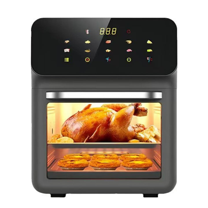 Heissluftfritteuse Backofen 13L Dörrautomat Minibackofen mit LED-Touchscreen, Ober-/Unterhitze, 15-6