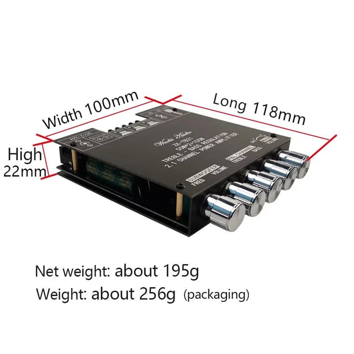 WANGCL 2 x 50 W + 100 W 2.1 K Subwoofer Verstärker Board mit Höhen- und Basssteuerung, Dual TPA3116