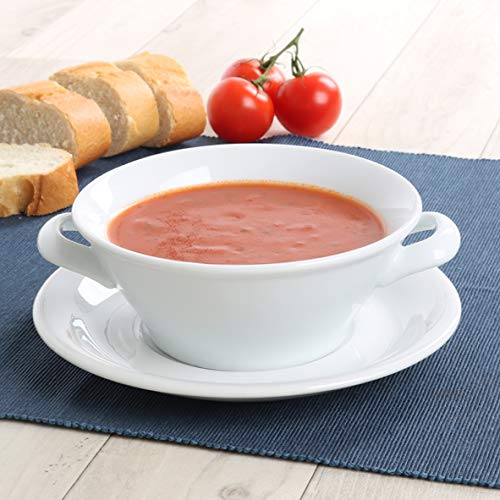 Holst Porzellan ACC 06 SET 2 Porzellan Suppentasse/Suppen Obere 0,45 L auf Untere UTA, weiss, 17.5 x