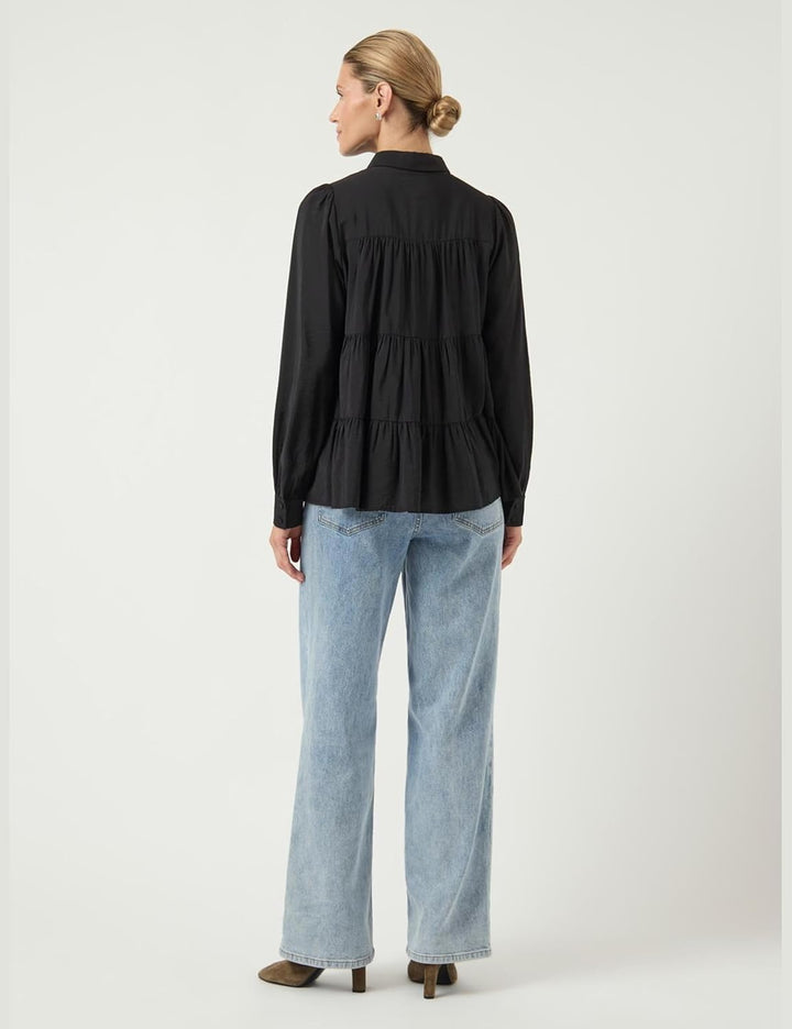 Y.A.S Damen Yaspala Ls Shirt S. Noos Hemd/Bluse M Schwarz, M Schwarz