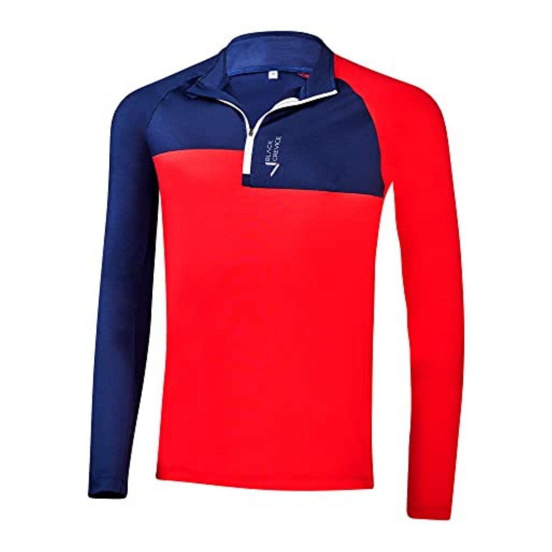 Black Crevice Herren Ski-Rolli mit Reissverschluss I Herren-Langarm-Funktionsshirt I Herren-Funktion