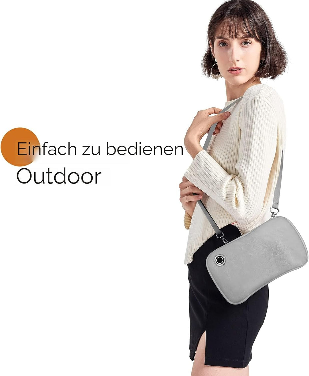 Handwärmer, Tragbare Graphen-Handwärmer mit sicherem weichem Plüsch und 3 Wärmeeinstellungen, für Ou
